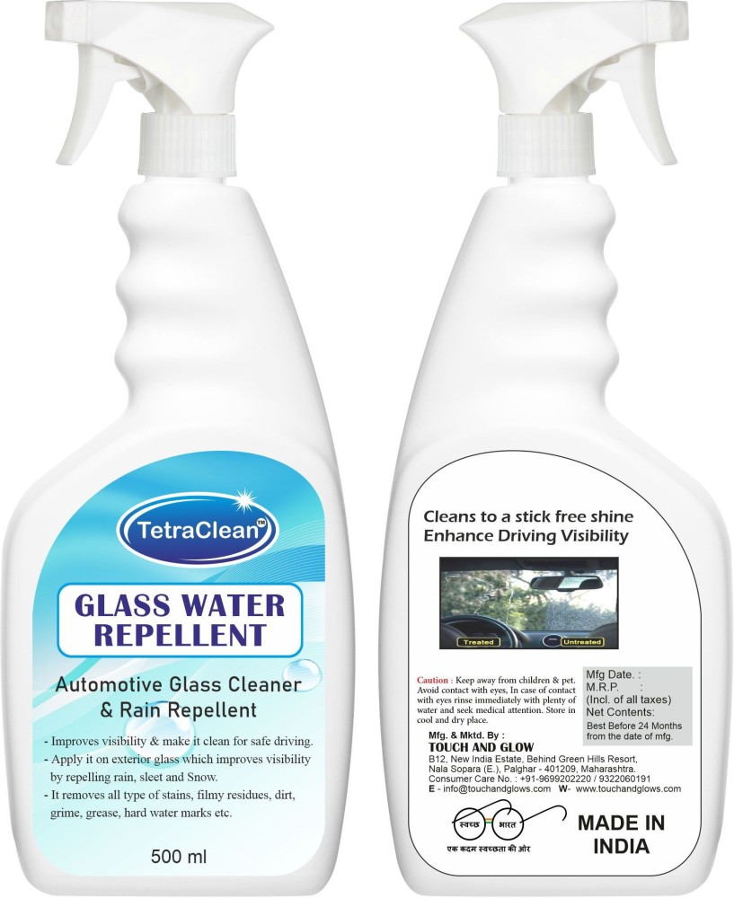 TetraClean Glass Water Repellent, Automotive Glass Cleaner & Rain